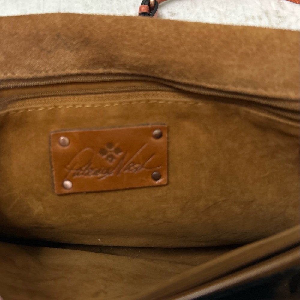 Patricia Nash Metallic Copper Crossbody with Pink Tooled Flap - Picture 5 of 5